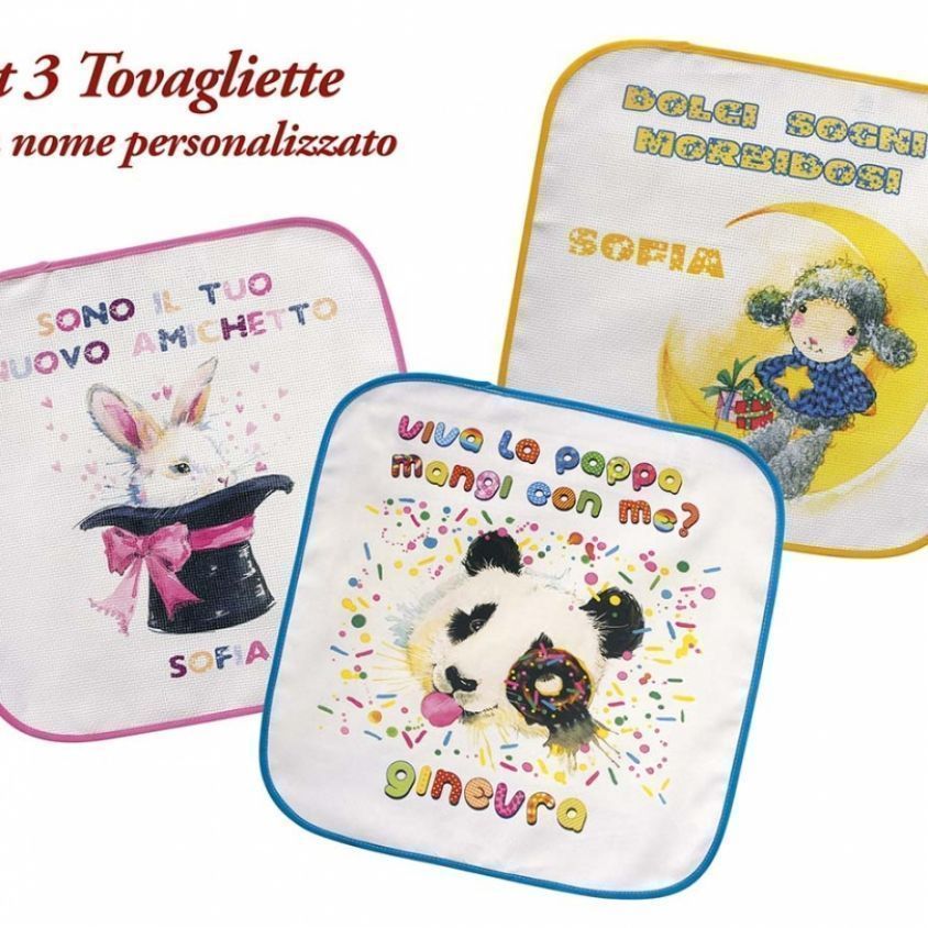 Set 3 Tovagliette Colazione con nome